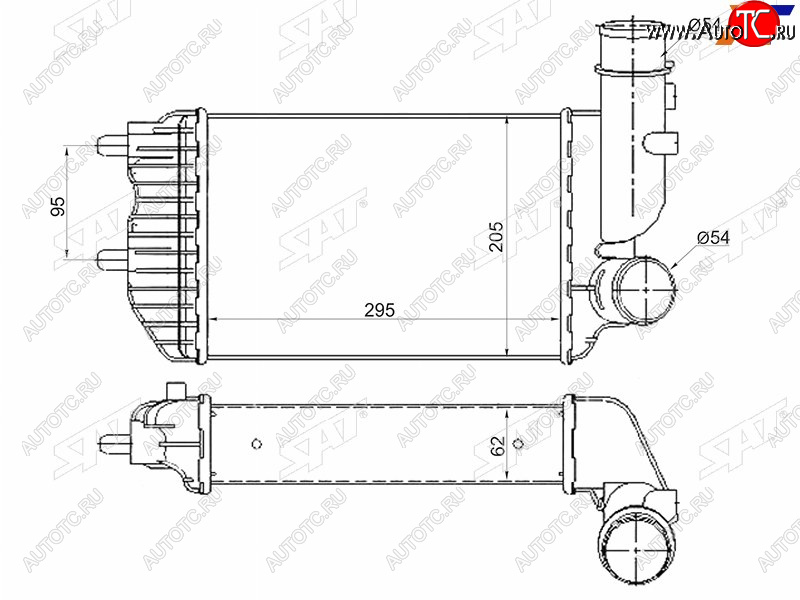 5 299 р. Интеркулер CITROEN JUMPERFIAT DUCATOPEUGEOT BOXER 94-06 SAT ST-1307012080  с доставкой в г. Чебоксары