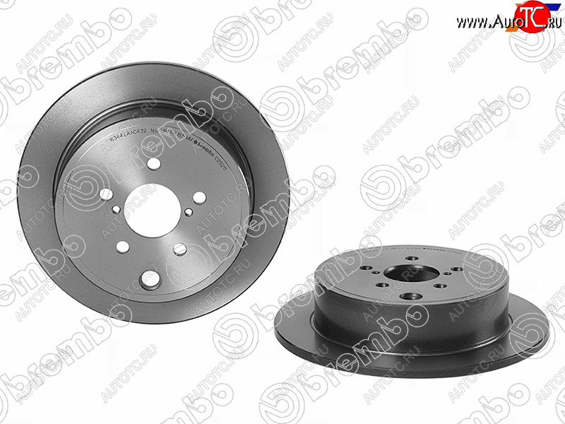 8 599 р. Задний тормозной диск BREMBO Subaru Forester SH (2008-2013)  с доставкой в г. Чебоксары