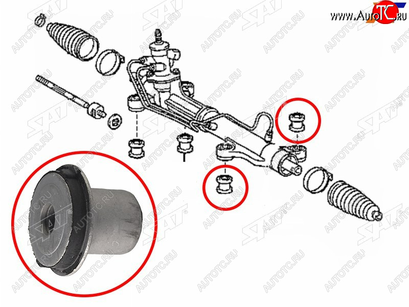 197 р. Втулка рулевой рейки Toyota Ipsum (ACM20) 01-09  Picnic 01-09 SAT ST-45516-44030  с доставкой в г. Чебоксары
