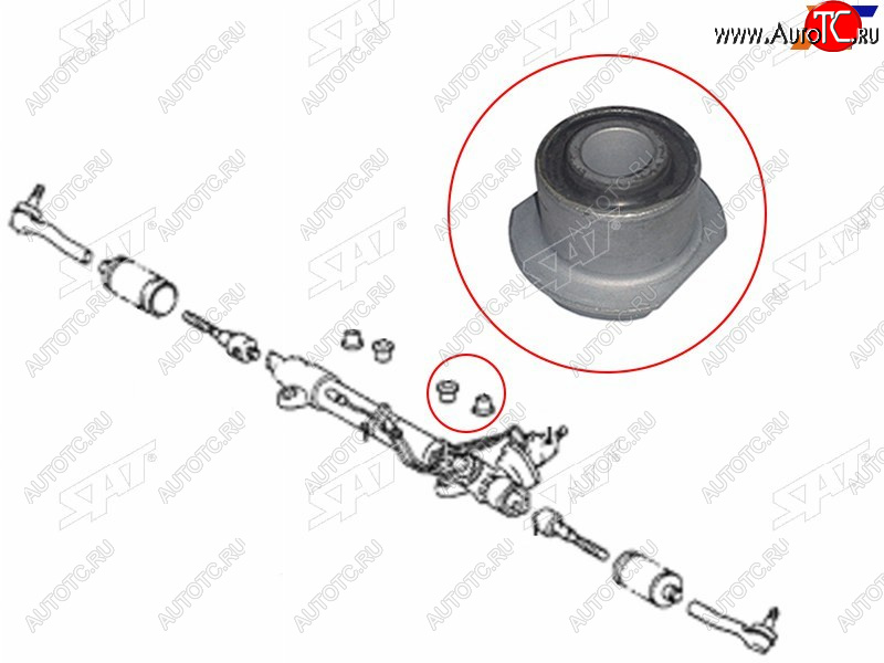 599 р. Втулка рулевой рейки Toyota Land Cruiser (J100) 98-07  Land Cruiser Prado (J120) 02-09  Lexus LX 9 SAT ST-45522-35050  с доставкой в г. Чебоксары