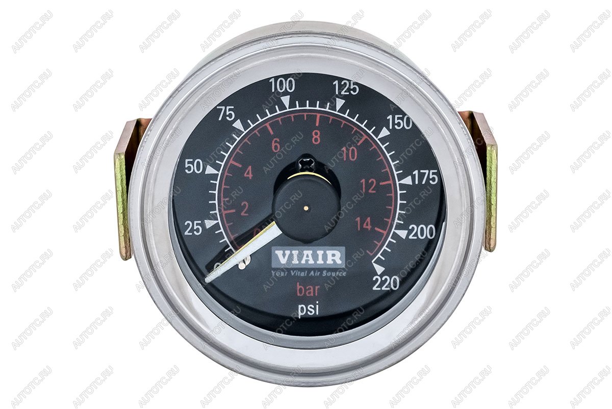 6 909 р. Манометр бортовой 2 стрелки 2" от 0 до 15 атм чёрный VIAIR 90080  с доставкой в г. Чебоксары
