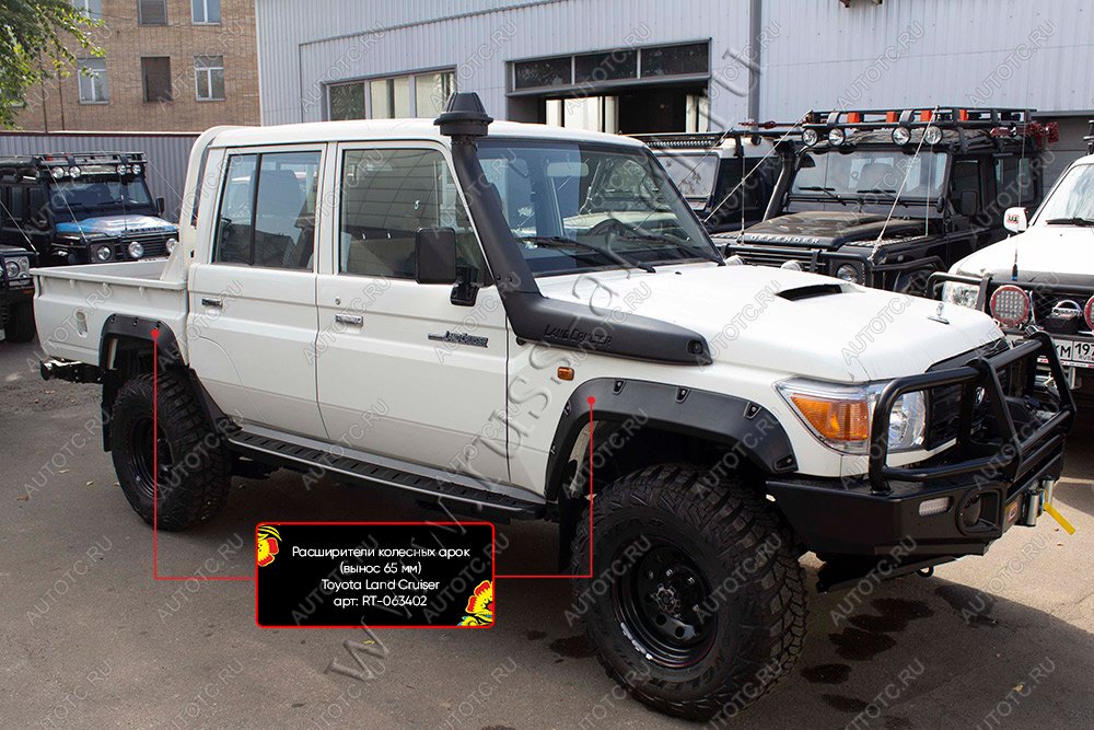 19 719 р. Расширители колесных арок Toyota Land Cruiser 79 2007- (вынос 65 мм) Русская Артель rt-063402  с доставкой в г. Чебоксары