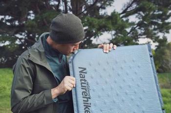 2 879 р. Коврик самонадувающийся с подушкой Naturehike, 185х60х2,5 см, синий Naturehike nh15q002-d-blsn  с доставкой в г. Чебоксары. Увеличить фотографию 3