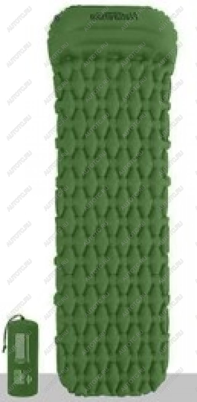 4 319 р. Коврик надувной Naturehike с подушкой, 185x59x3,5 см, зелёный (без надувного мешка) Naturehike nh19z003-p-agr  с доставкой в г. Чебоксары