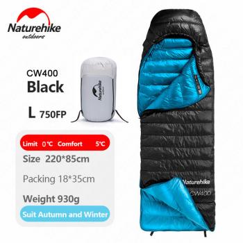 20 959 р. Мешок спальный Naturehike Ultralight CW400 L , 220х85 см, (правый) (ТК: +5C), черный Naturehike nh18c400-d-bll  с доставкой в г. Чебоксары. Увеличить фотографию 2