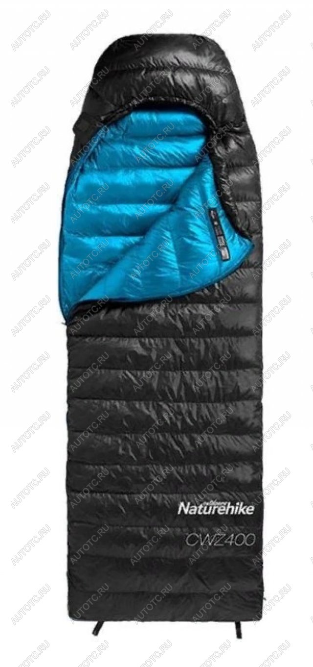 12 649 р. Мешок спальный Naturehike Ultralight CWZ400 M, 210х85 см, (правый) (ТК: +7C), черный Naturehike nh19w400-z-blm  с доставкой в г. Чебоксары