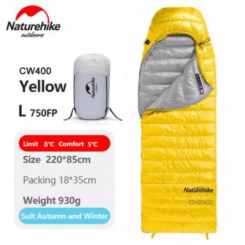 13 119 р. Мешок спальный Naturehike Ultralight CWZ400 L, 220х85 см, (правый) (ТК: +7C), желтый Naturehike nh19w400-z-yel  с доставкой в г. Чебоксары. Увеличить фотографию 2
