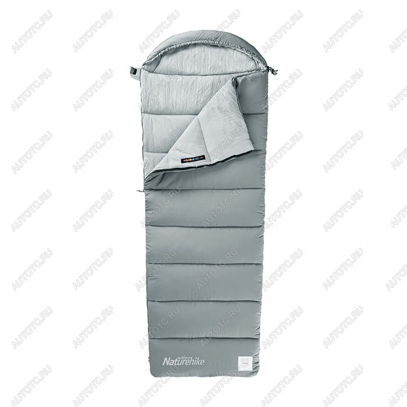 4 599 р. Мешок спальный Naturehike Envelope M300, (190+30)х80 см, (правый) (ТК: +6C), серый Naturehike nh20msd02-gm300  с доставкой в г. Чебоксары