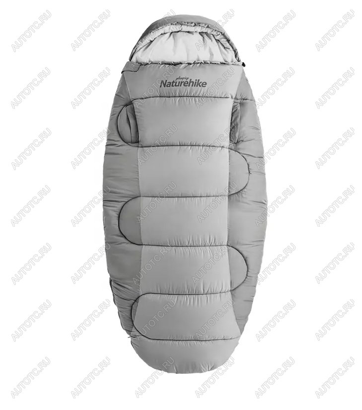 10 849 р. Мешок спальный Naturehike Oval PS300, 220х95 см, (правый) (ТК: +4C), серый Naturehike nh20msd03-ps300g  с доставкой в г. Чебоксары