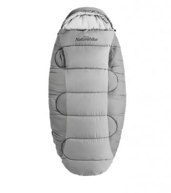 Мешок спальный Naturehike Oval PS400, 220х95 см, (правый) (ТК: 0C), серый Naturehike nh20msd03-ps400g