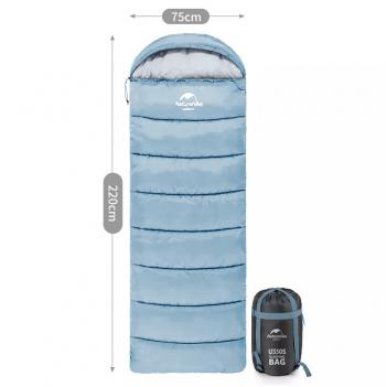 3 609 р. Мешок спальный Naturehike U250, (190х30)х75 см, (левый) (ТК: +6C), голубой Naturehike nh20msd07-blu250-l  с доставкой в г. Чебоксары. Увеличить фотографию 3