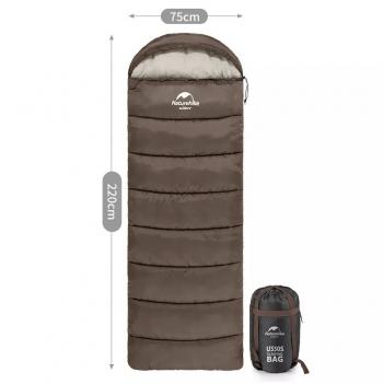 3 299 р. Мешок спальный Naturehike U150, 220х75 см, (ТК: +11C), правый, коричневый Naturehike nh20msd07-g150  с доставкой в г. Чебоксары. Увеличить фотографию 2