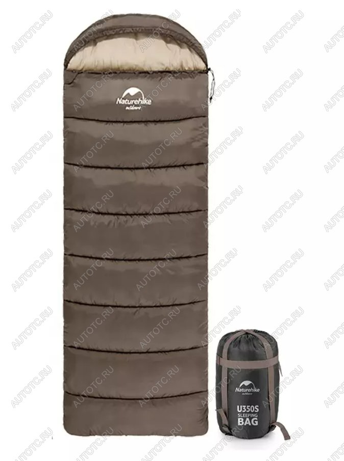 3 299 р. Мешок спальный Naturehike U150, 220х75 см, (ТК: +11C), правый, коричневый Naturehike nh20msd07-g150  с доставкой в г. Чебоксары