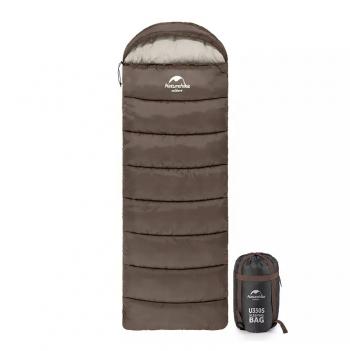 5 479 р. Мешок спальный Naturehike U350S, (190+30)х75 см, (ТК: -3C), (левый), коричневый Naturehike nh20msd07-gre350s-l  с доставкой в г. Чебоксары. Увеличить фотографию 2