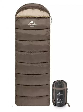 Мешок спальный Naturehike U350, (190х30)х75 см, (левый) (ТК: +1C), коричневый Naturehike nh20msd07-gu350-l