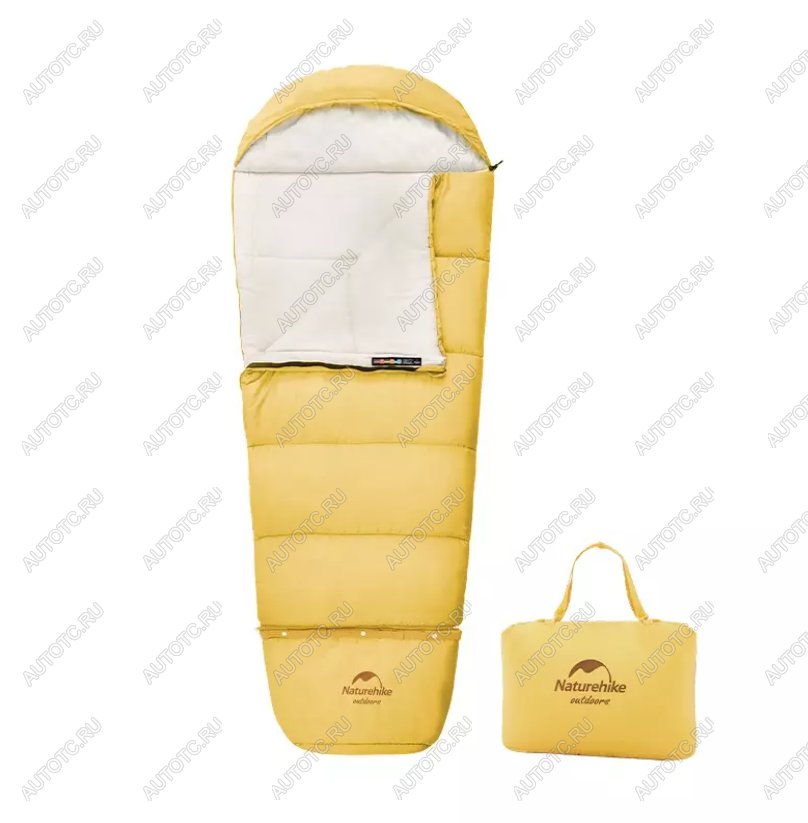 6 049 р. Мешок спальный Naturehike Compact C180, 190х75 см, (правый) (ТК: +12C), Желтый Naturehike nh21msd01-c180ye  с доставкой в г. Чебоксары