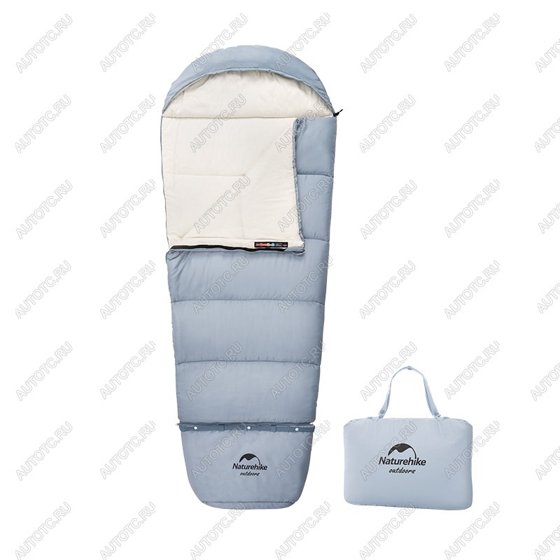 6 549 р. Мешок спальный Naturehike Compact C300, 190х75 см, (правый) (ТК: +6C), Синий Naturehike nh21msd01-c300bl  с доставкой в г. Чебоксары