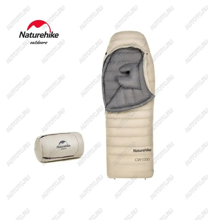 55 499 р. Мешок спальный Naturehike CW1000, 220х80 см, (правый) (ТК: -5C), бежевый Naturehike nh22yd002-kh1000g  с доставкой в г. Чебоксары