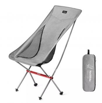 Кресло туристическое Naturehike YL06 складное, серое, высокая спинка, до 150 кг Naturehike nh18y060-z-g