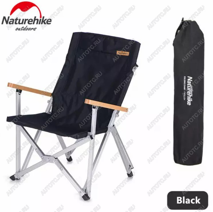 5 149 р. Кресло туристическое Naturehike, складное черное, до 120 кг Naturehike nh19jj004-bl  с доставкой в г. Чебоксары