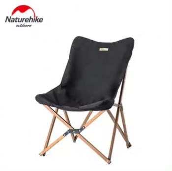 Кресло туристическое Naturehike MW01, складное, черное, цвет каркаса древесный, до 120 кг. Naturehike nh19y001-z-wood