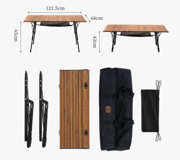 14 349 р. Стол туристический Naturehike складной, 121.5х68х65 см,с телескопическими ножками, светло-коричневый Naturehike nh19z003-d-wgl  с доставкой в г. Чебоксары. Увеличить фотографию 2