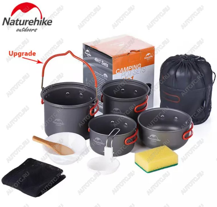 3 139 р. Набор посуды Naturehike туристический 4 в 1 (подвес+3 чашки) Naturehike nh18t018-g-va  с доставкой в г. Чебоксары