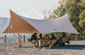 42 839 р. Тент кемпинговый Naturehike Lianyun, алюминиевый каркас, золотистый 690х480 см Naturehike cnh22zp023-gold  с доставкой в г. Чебоксары. Увеличить фотографию 3