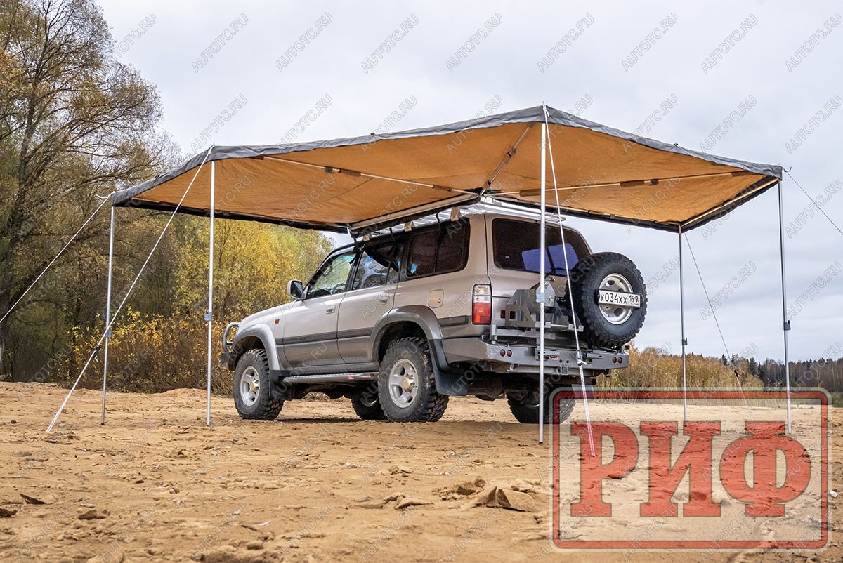 25 749 р. Маркиза автомобильная РИФ комбинированная (прямоугольная с веерной частью) 2,0х2,5 м (левая) РИФ rifavf0720250601  с доставкой в г. Чебоксары