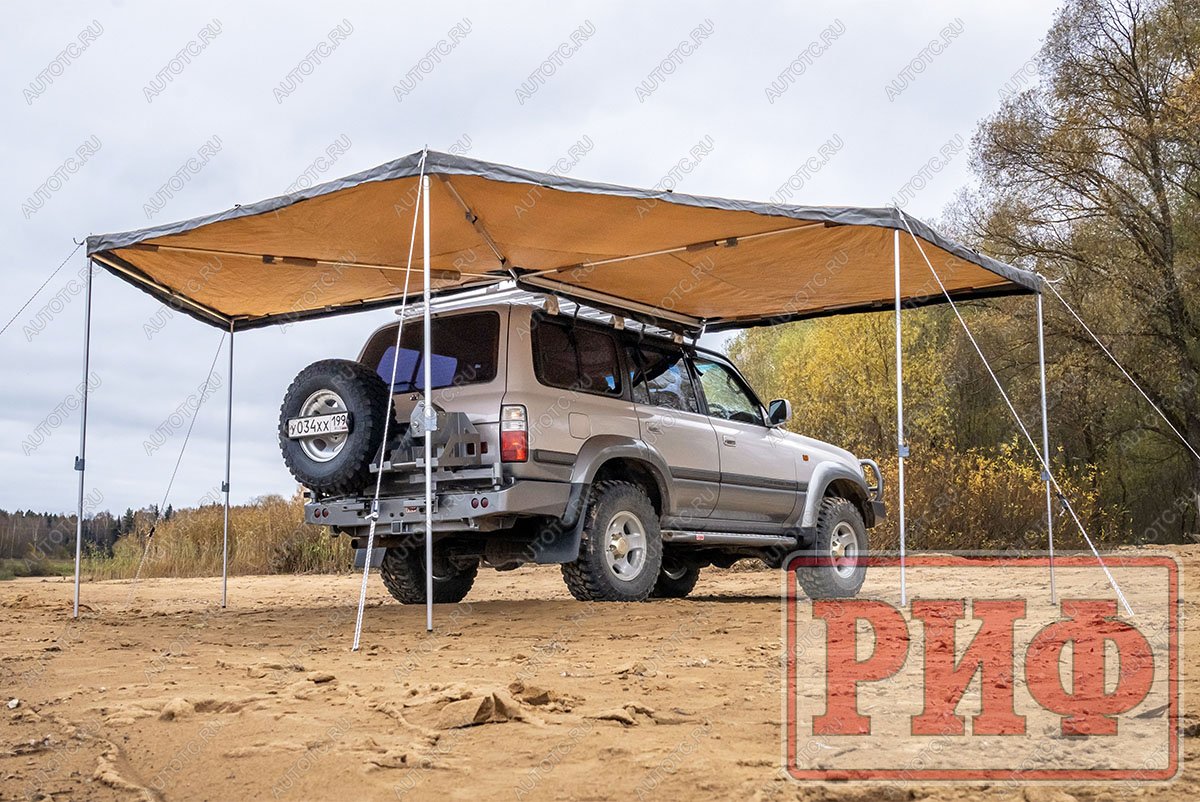 25 749 р. Маркиза автомобильная РИФ комбинированная (прямоугольная с веерной частью) 2,0х2,5 м (правая) РИФ rifavf0720250602  с доставкой в г. Чебоксары