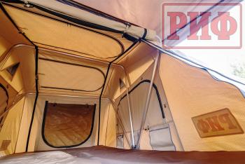 125 439 р. Палатка на крышу автомобиля РИФ Soft RT01-140, тент песочный, корпус черный, 240х140х130 см РИФ rifrt011406090w  с доставкой в г. Чебоксары. Увеличить фотографию 13