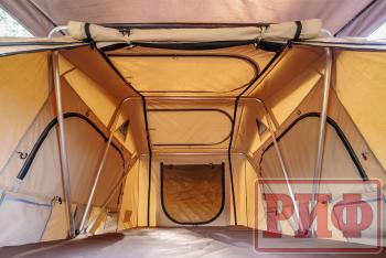 125 439 р. Палатка на крышу автомобиля РИФ Soft RT01-140, тент песочный, корпус черный, 240х140х130 см РИФ rifrt011406090w  с доставкой в г. Чебоксары. Увеличить фотографию 12