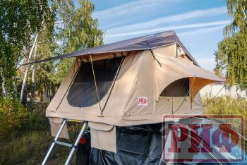 125 439 р. Палатка на крышу автомобиля РИФ Soft RT01-140, тент песочный, корпус черный, 240х140х130 см РИФ rifrt011406090w  с доставкой в г. Чебоксары. Увеличить фотографию 9