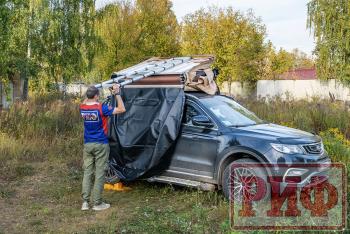 125 439 р. Палатка на крышу автомобиля РИФ Soft RT01-140, тент песочный, корпус черный, 240х140х130 см РИФ rifrt011406090w  с доставкой в г. Чебоксары. Увеличить фотографию 6