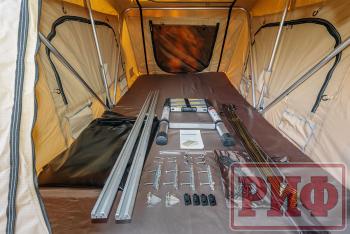 125 439 р. Палатка на крышу автомобиля РИФ Soft RT01-140, тент песочный, корпус черный, 240х140х130 см РИФ rifrt011406090w  с доставкой в г. Чебоксары. Увеличить фотографию 25