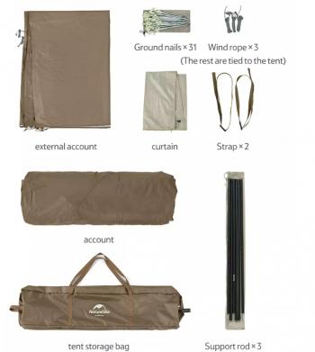50 299 р. Палатка Naturehike Village 13 автоматическая 5-8-местная Naturehike cnh22zp004-br  с доставкой в г. Чебоксары. Увеличить фотографию 4