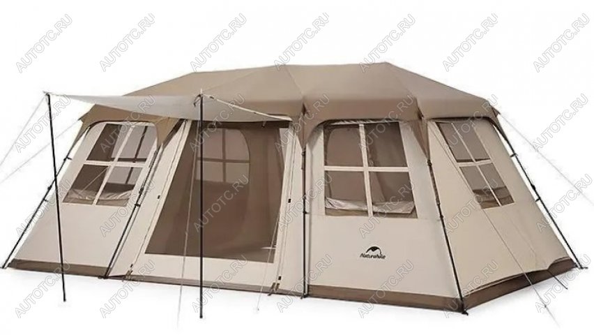 82 989 р. Палатка Naturehike Village 17, 4-местная, автоматическая, алюминиевый каркас, коричневая Naturehike cnh22zp021-br  с доставкой в г. Чебоксары