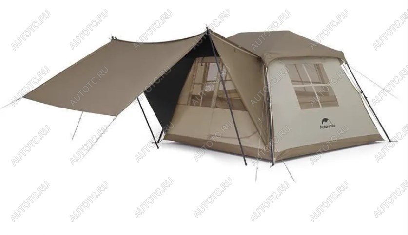 20 959 р. Палатка Naturehike Village 5.0 II поколения 4-местная, коричневая Naturehike cnk2300zp022-br  с доставкой в г. Чебоксары