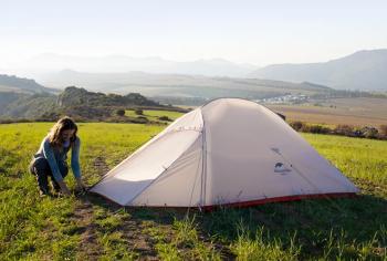 14 599 р. Палатка Naturehike Cloud Up Si 1-местная, алюминиевый каркас, сверхлегкая, серо-красная Naturehike nh18t010-t-dlg  с доставкой в г. Чебоксары. Увеличить фотографию 10