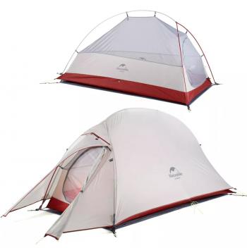 Палатка Naturehike Cloud Up Si 1-местная, алюминиевый каркас, сверхлегкая, серо-красная Naturehike nh18t010-t-dlg