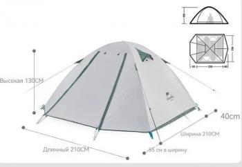 11 449 р. Палатка Naturehike P-Series 4-местная, алюминиевый каркас, белая Naturehike nh18z044-p-4w  с доставкой в г. Чебоксары. Увеличить фотографию 5