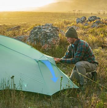 13 949 р. Палатка Naturehike Outdoor 2-местная, алюминиевый каркас, сверхлегкая, голубой Naturehike nh20zp091-2lbl  с доставкой в г. Чебоксары. Увеличить фотографию 20