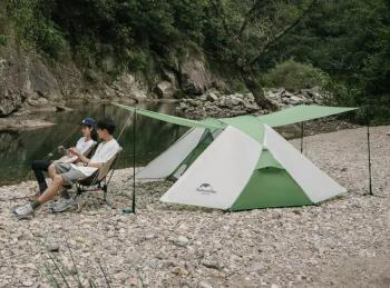 13 519 р. Палатка Naturehike Butterfly 2-местная, алюминиевый каркас, бело-зеленая Naturehike nh21yw132-whgr  с доставкой в г. Чебоксары. Увеличить фотографию 4