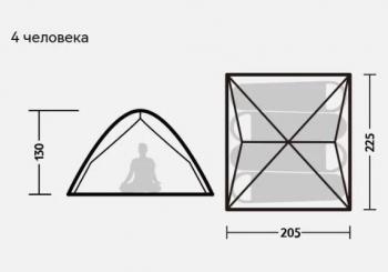 8 769 р. Палатка Naturehike 4-местная, быстросборная, серо-красная Naturehike nh21zp008-4grrd  с доставкой в г. Чебоксары. Увеличить фотографию 4