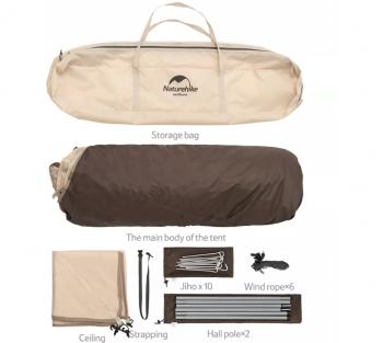 13 949 р. Палатка Naturehike Ango 3-местная, быстросборная, бежевая Naturehike nh21zp010-kh  с доставкой в г. Чебоксары. Увеличить фотографию 11