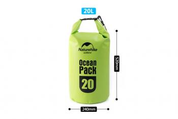 1 009 р. Гермомешок Naturehike Ocean Pack 20 л. (зелёный) Naturehike fs15m010-j-20gr  с доставкой в г. Чебоксары. Увеличить фотографию 3