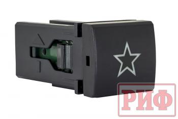 Кнопка ВКЛВЫКЛ, голубой, универсальная, TOYOTA 22x22 РИФ rif22-1-7112204