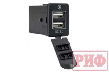 Розетка USB 2 QC 3.0 для Nissan 30x22х38 РИФ rif22-4-1013900