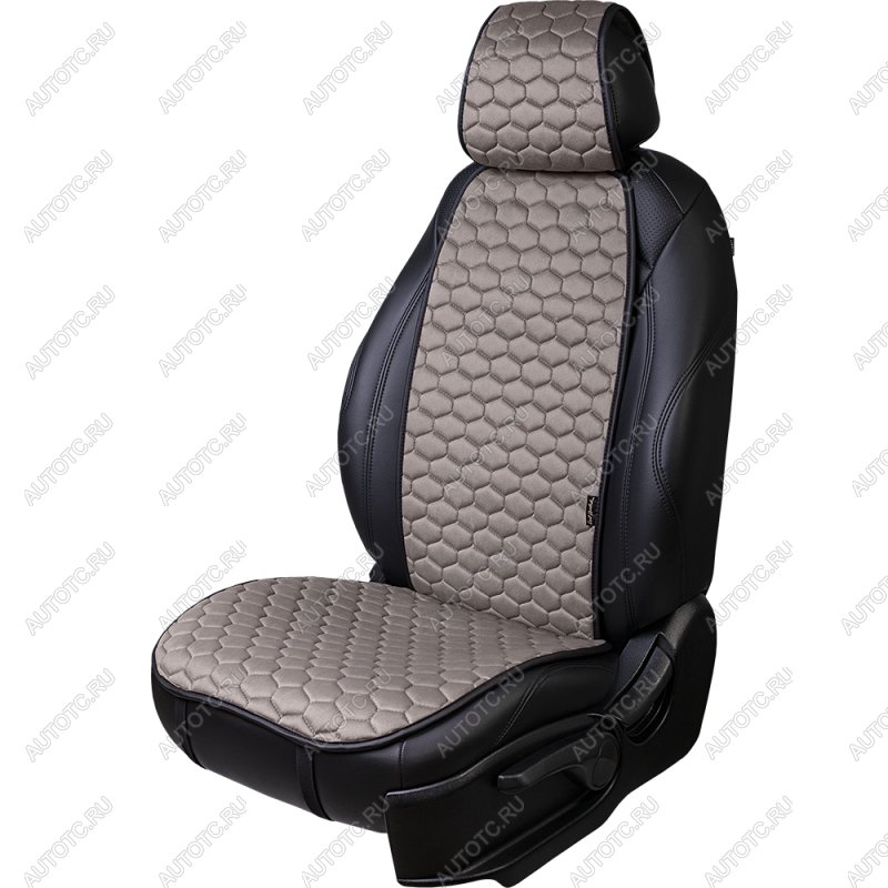 1 759 р. Накидка на сиденье (1 место Афины) МОНРО ст СОТА Lord Autofashion Foton Aumark (BJ10) (2010-2025) (бежевый, строчка бежевая)  с доставкой в г. Чебоксары