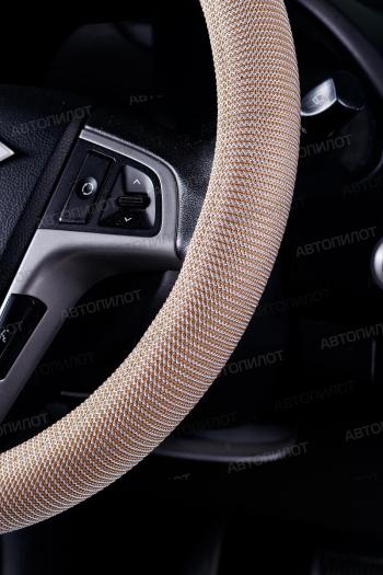 369 р. Оплётка на руль (37-39см BLW-022 текстиль) Автопилот Acura CL YA4 купе рестайлинг (2002-2003) (бежевый)  с доставкой в г. Чебоксары. Увеличить фотографию 4